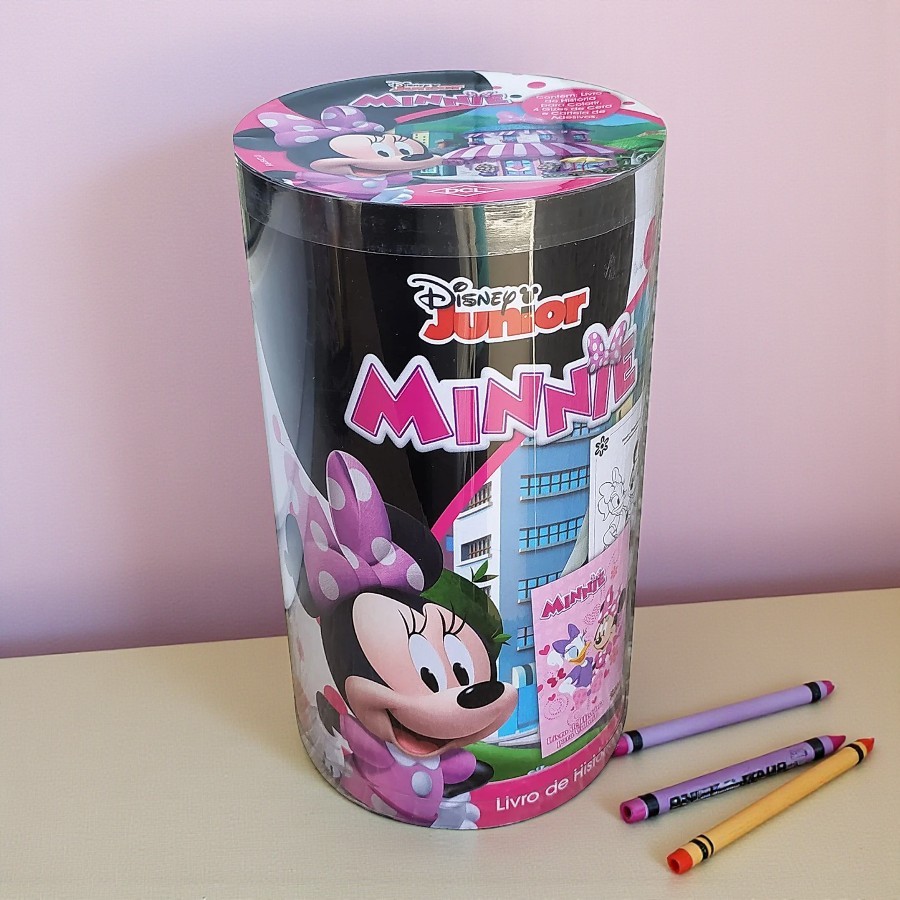 Kit Para Colorir Livro e Giz em Tubo - Minnie Mouse - 1 unidade - Disney Original - Rizzo