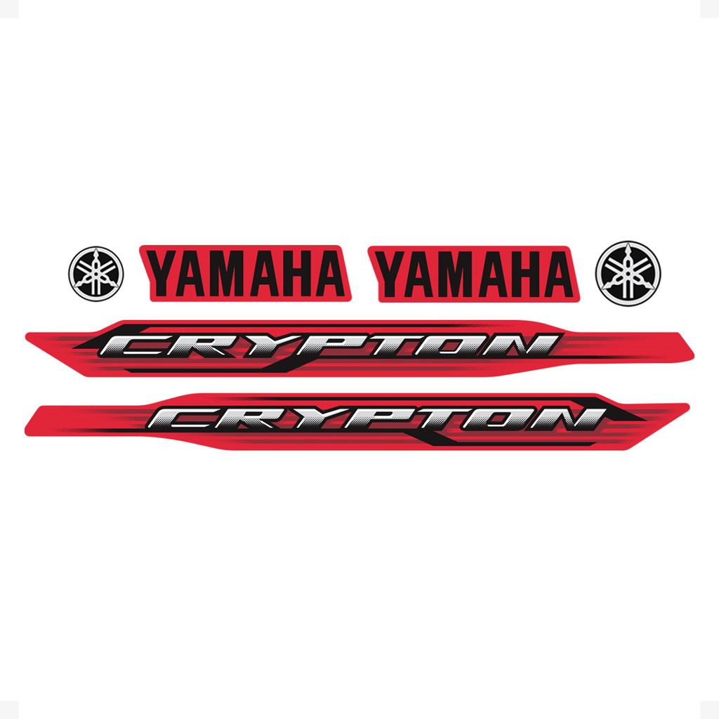 Adesivo Compativel Yamaha Crypton 2012 Moto Vermelha + Logos em Oferta na Shopee