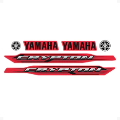 Adesivo Compativel Yamaha Crypton 2012 Moto Vermelha + Logos