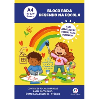 Livro Bloco para Desenho A4 180g - 20 Folhas brancas em Oferta na Shopee