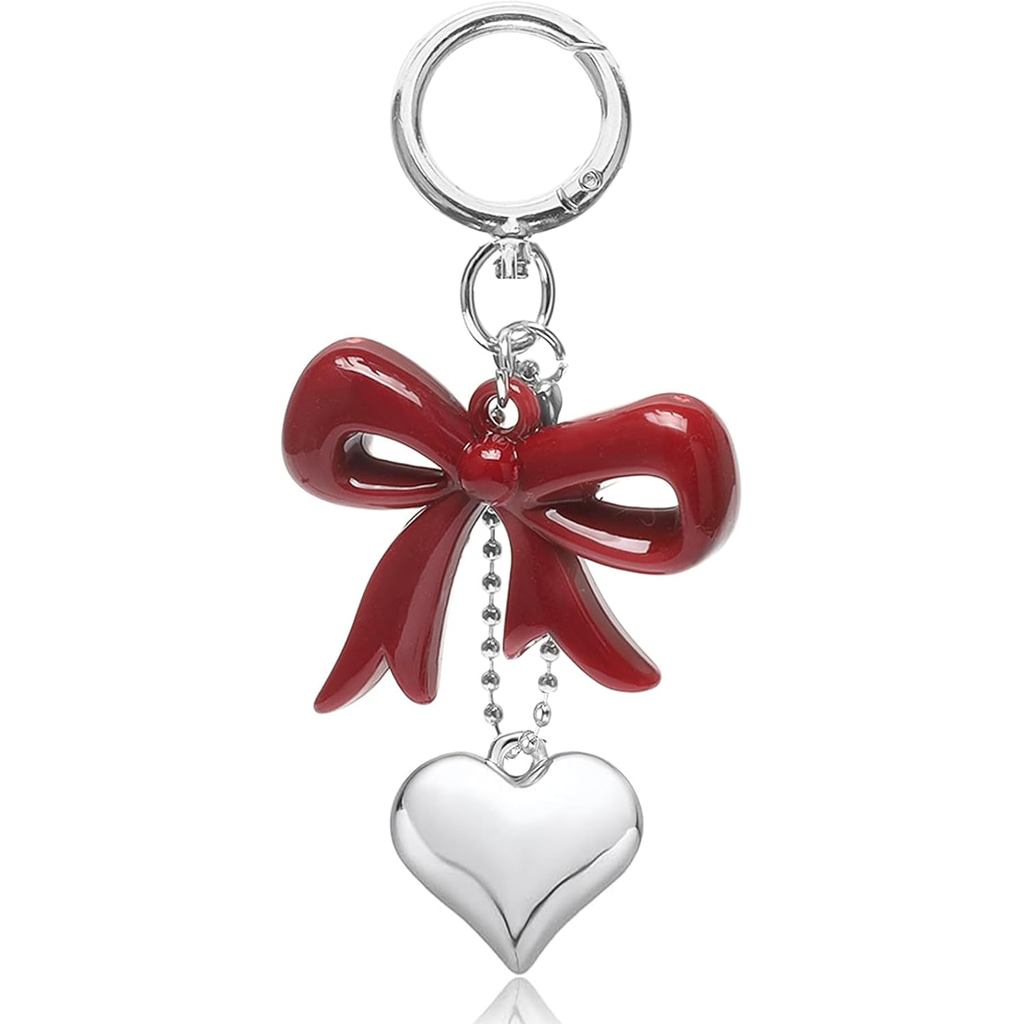 Kawaii Saco Encantos Bolsa Para Bolsas Femininas Acessórios Bonito Coração Arco Chaveiro Carro Aniversário Presentes De 