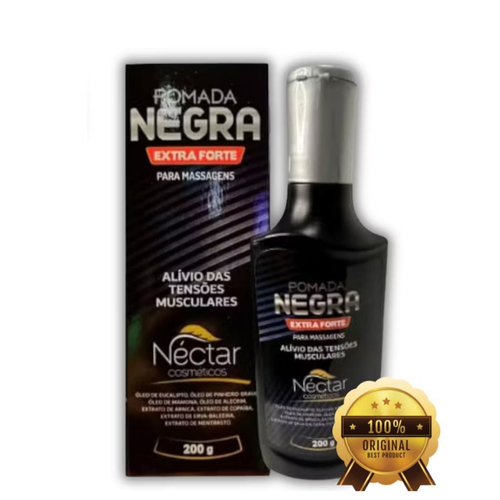 1 Pomada Negra Extraforte Néctar Massageadora 100% Natural Original 200g em Oferta na Shopee