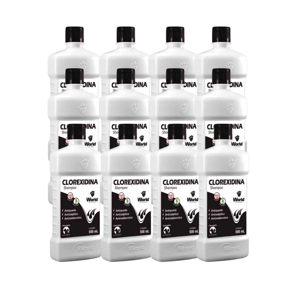 Xampu Para Dermatite Canina Shampoo Clorexidina 12 Unidades Antiqueda Antiseborreico Alivio Coceira