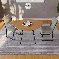 Mesa de Jantar Orgânica Soho 120cm Est.Preta