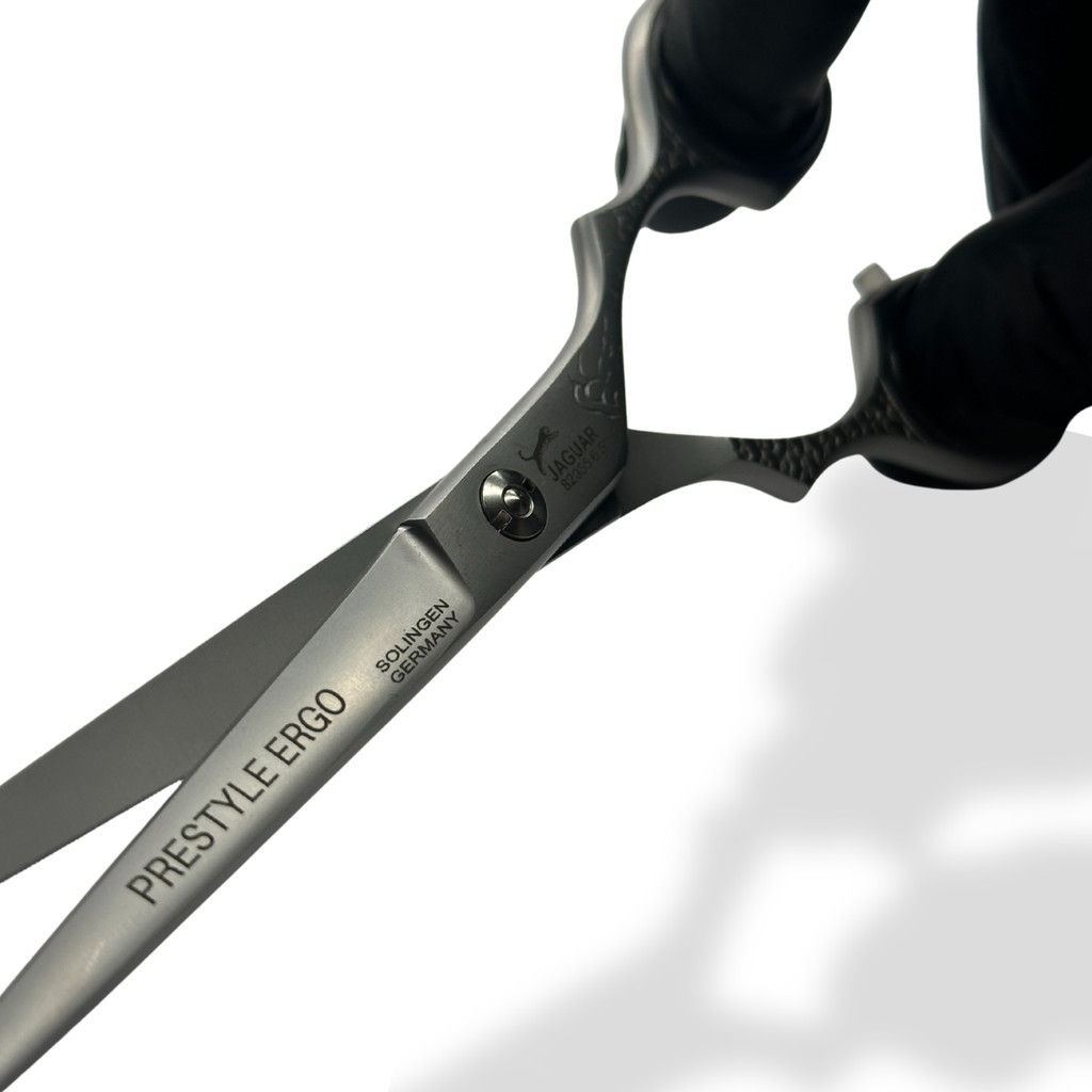 Tesoura Jaguar 7” Cinza Prestyle Ergo – Fio Laser Profissional Corte Reto