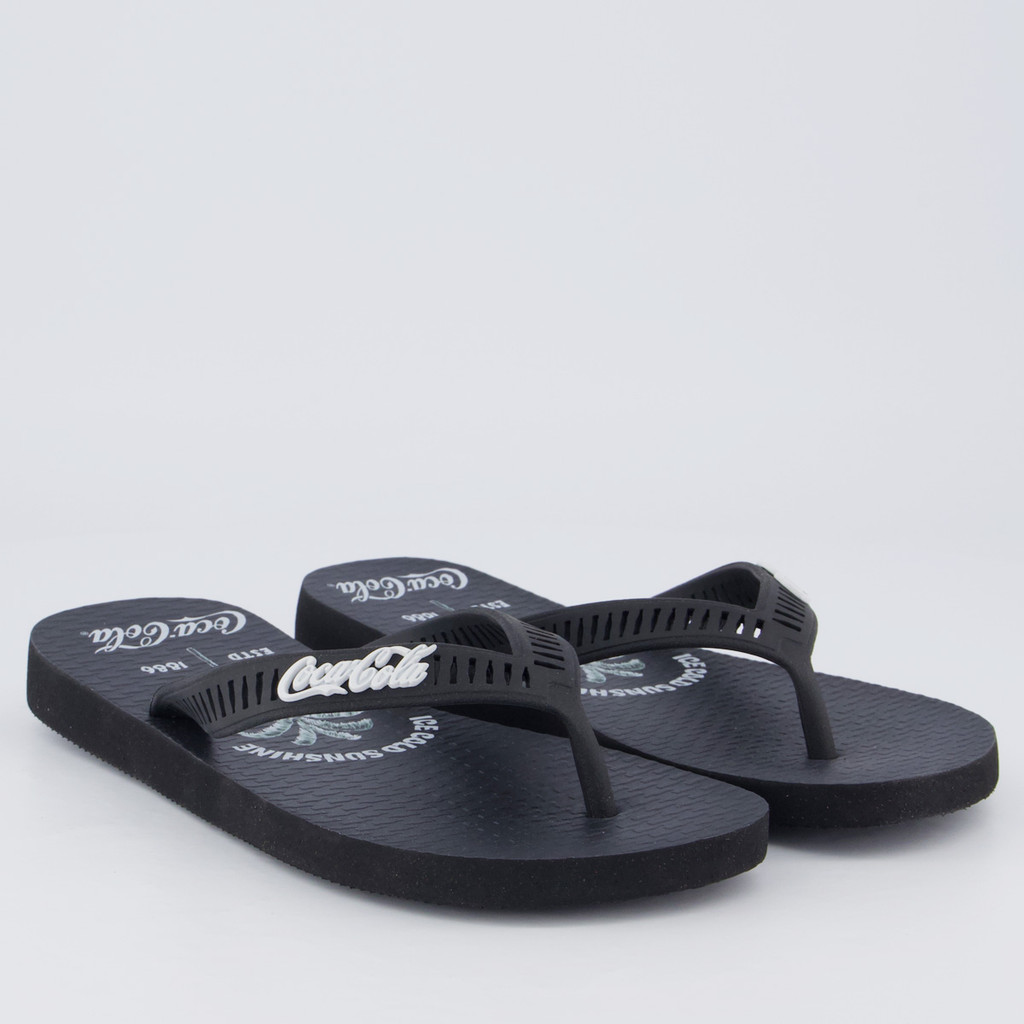 Detalhes do Chinelo Coca Cola Tropic Preto
