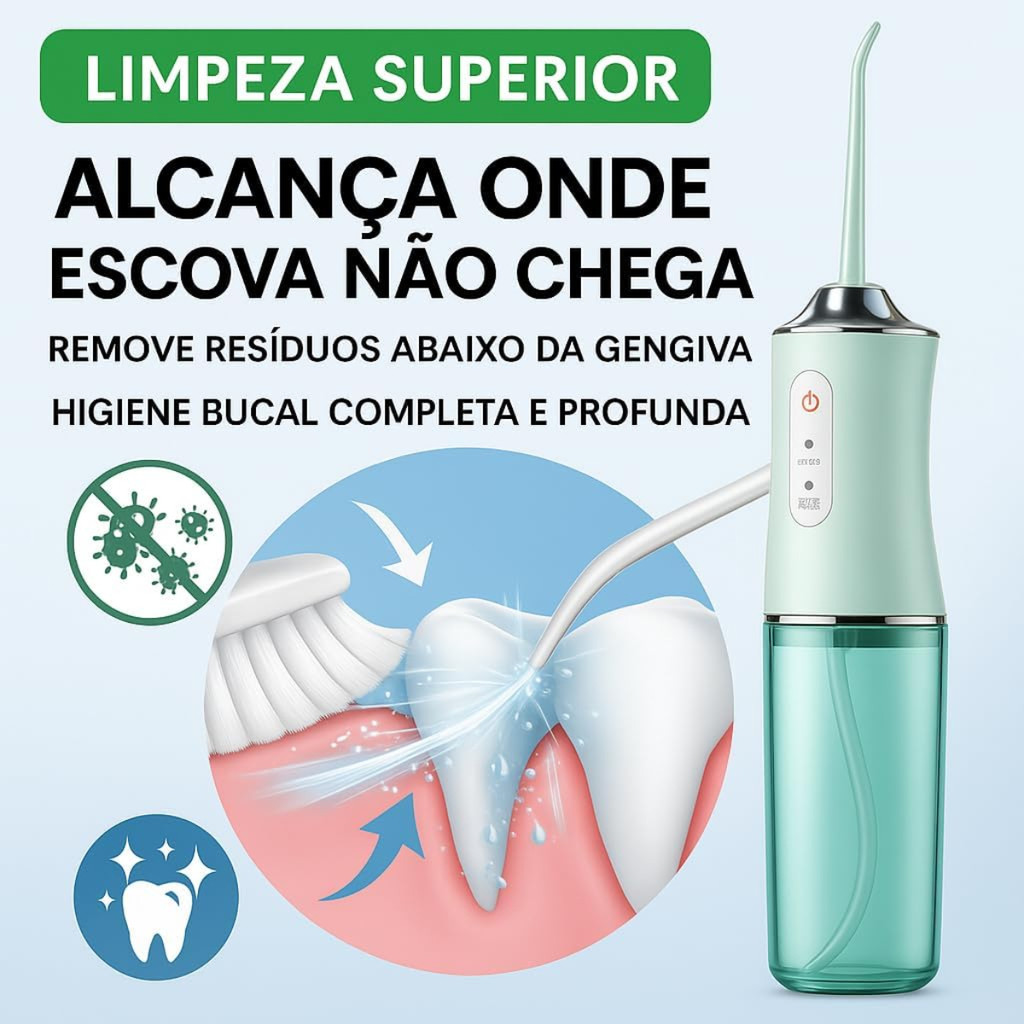 Irrigador Bucal Dental Dentes E Gengiva limpador com agua