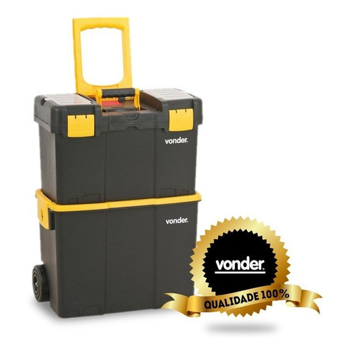 Caixa Plástica para Ferramentas 15 kg com Rodas e Tampa CRV0300 Vonder