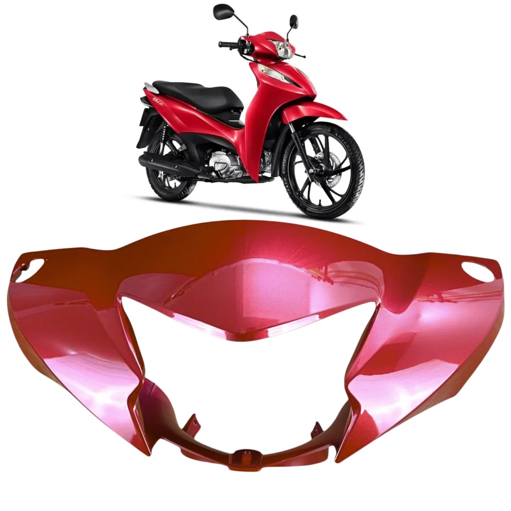 CARENAGEM TAMPA CAPA DO FAROL HONDA BIZ 125 EX 2025 2026 VERMELHO PIMENTA PARAMOTOS HONDA