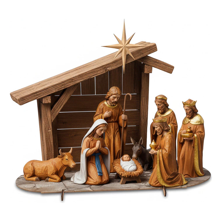 Presépio De Natal Manjedoura Decoração Enfeite Natalino Mdf — imagem 1
