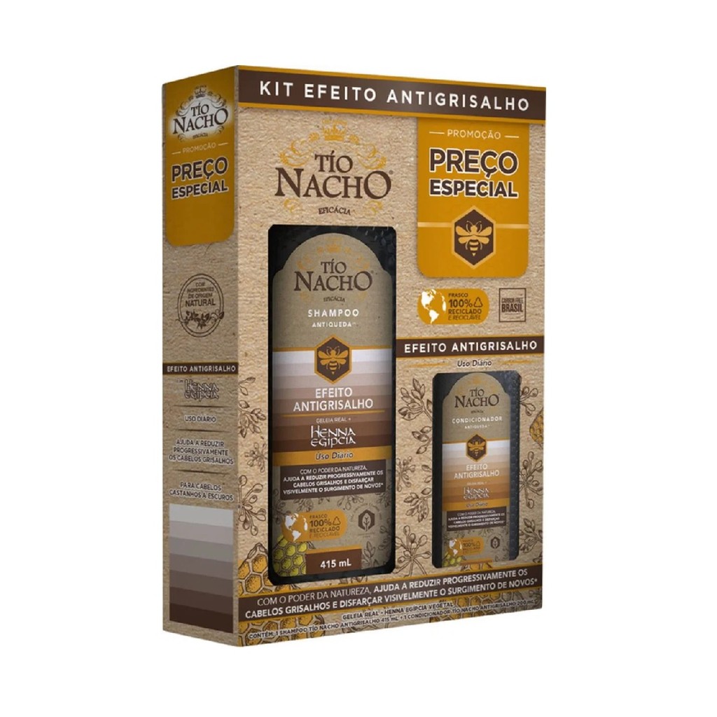 Tio Nacho Kit Promocional Antigrisalho Sh 415ml + Cond 200ml em Oferta na Shopee