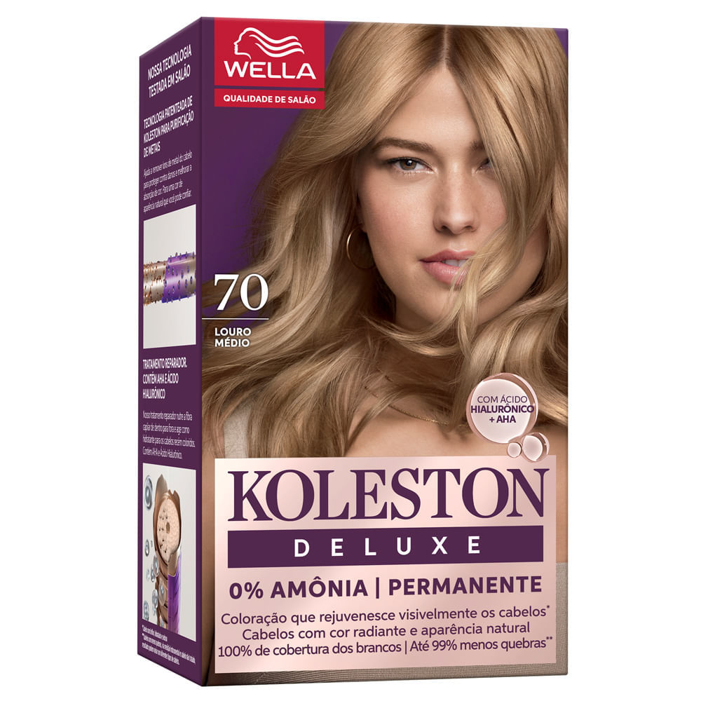 Tintura Koleston Deluxe Louro Médio 70