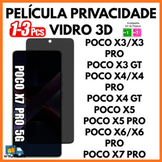 Película De Privacidade 3D Vidro Anti-Spy Para Xiaomi Poco X3/X3 PRO/X3GT/X4/X4 PRO/X5/X5 PRO/X6/X6 PRO/X7 PRO em Oferta na Shopee