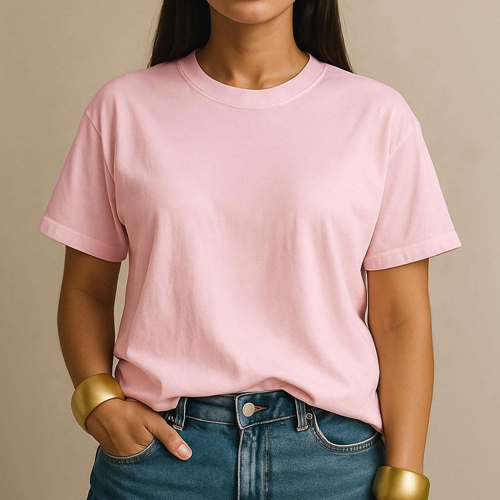 Camiseta Feminina Básica Lisa 100% Algodão 30.1 Premium Casual Novo Dia a Dia Trabalho Academia