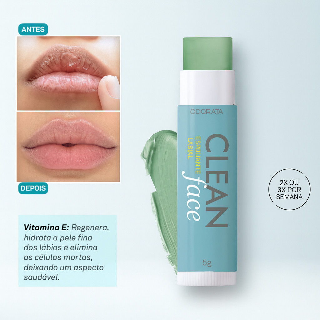 Esfoliante Labial Pêssego Odorata 5g Com Vitamina E para Lábios Macios e Renovados