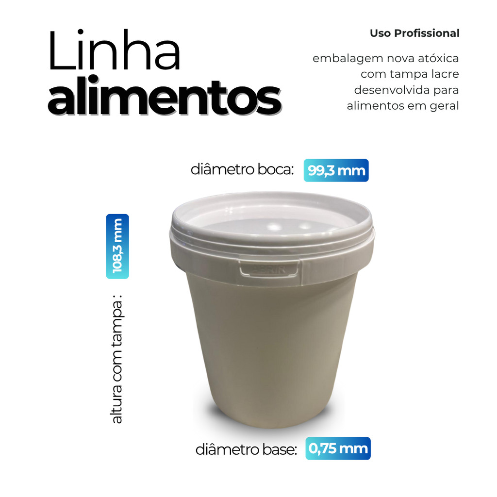 Pote com Tampa Lacre 500 ML Novo Atóxico
