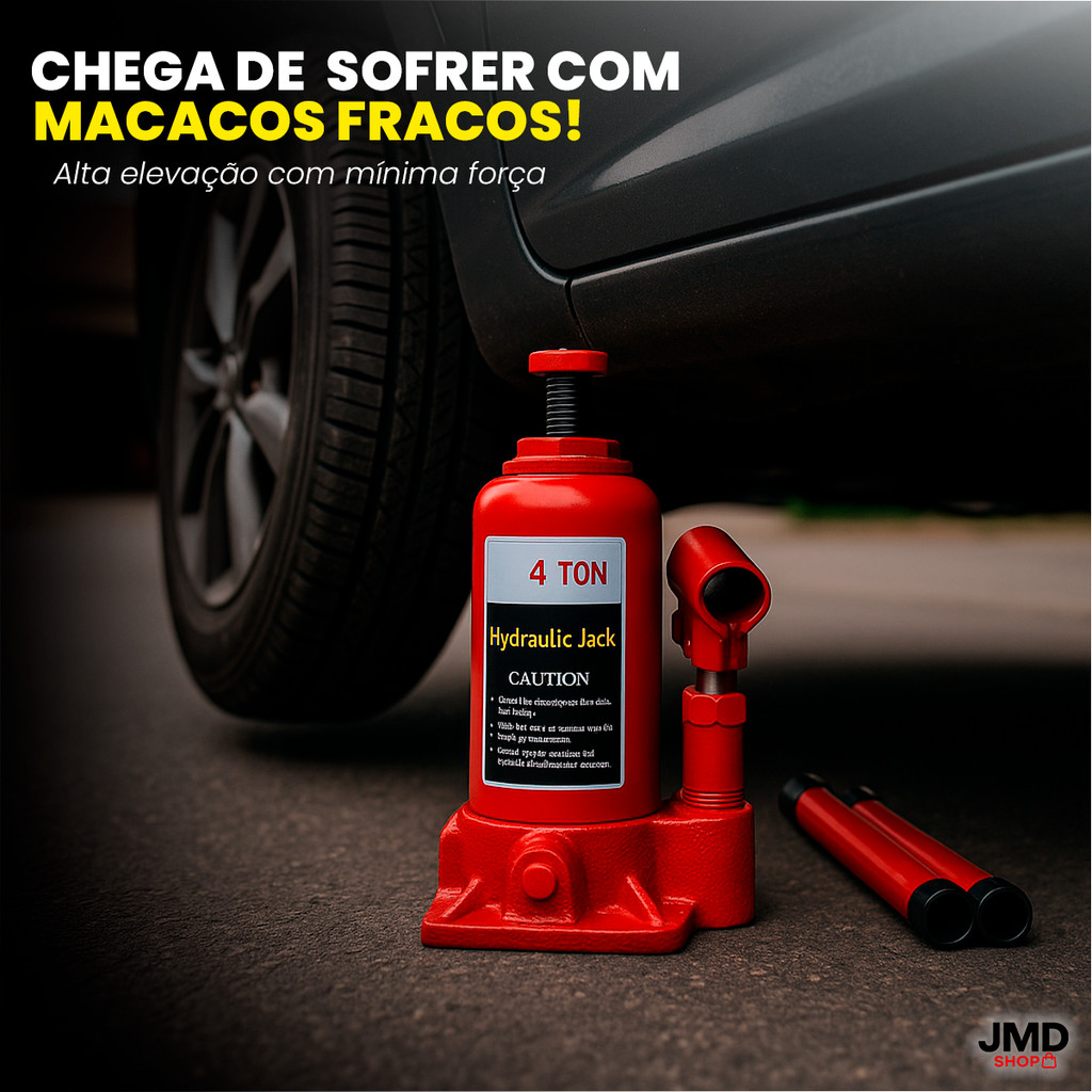 Macaco Hidráulico Tipo Garrafa 3T 4T 5T Compacto Reforçado para Carros e Oficinas em Oferta na Shopee