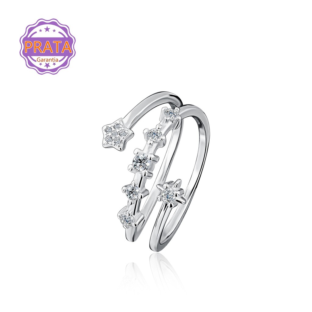 Anel Prata 925 Estrela Feminino Aberto Delicado Zircônias Cravejado Luxo Elegante Joias Finas Ajustável em Oferta na Shopee