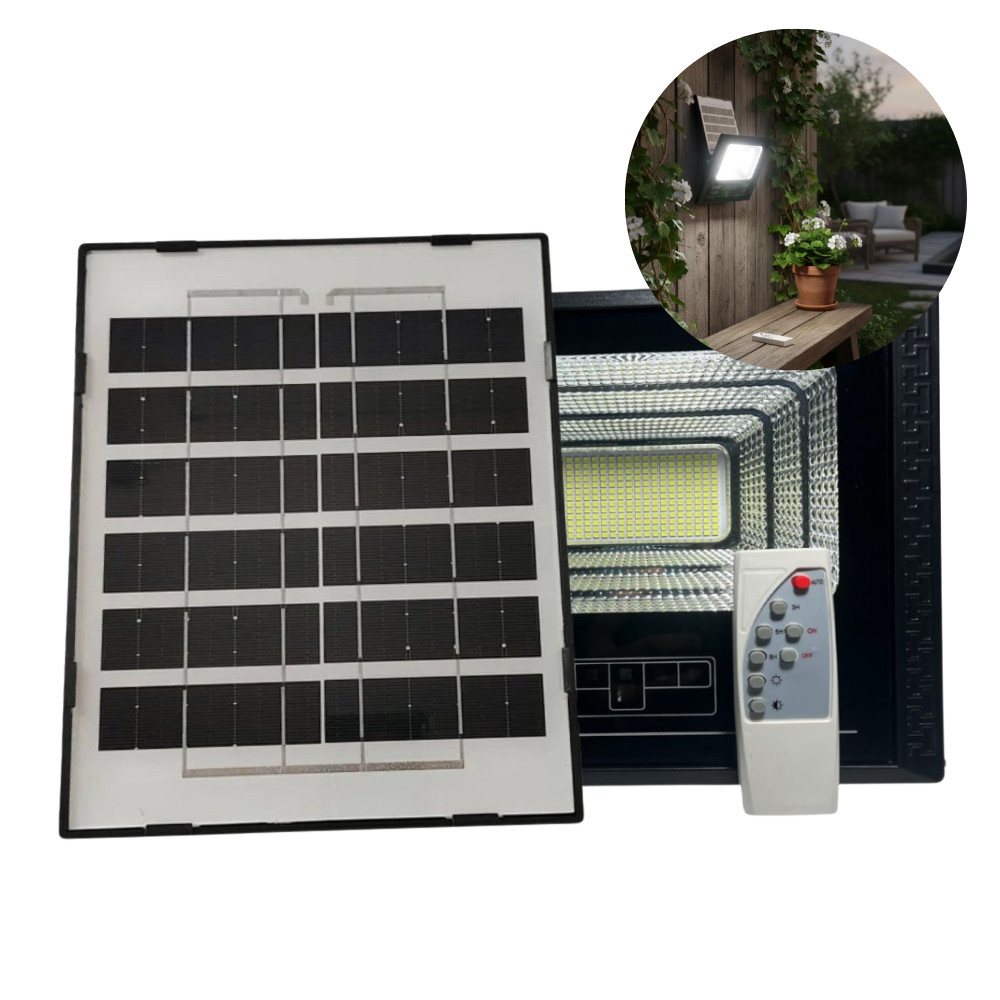 Refletor 350W Placa Solar Branco Frio 6500K IP67 Placa Solar Holofote Quintal Externo VANT3