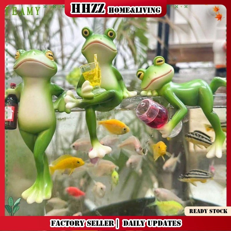 Engraçado Sapo Vaso De Flores Borda Micro Artesanato Vidro Tanque De Peixes Estátua De Mesa Pendurado Decoração Simulaçã em Oferta na Shopee