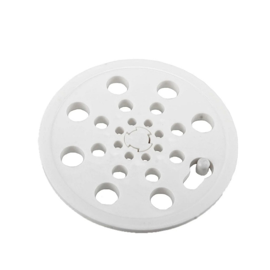 Ralo Grelha redonda de plástico para ralo 10cm branco com vedação abre e fecha anti odor e insetos