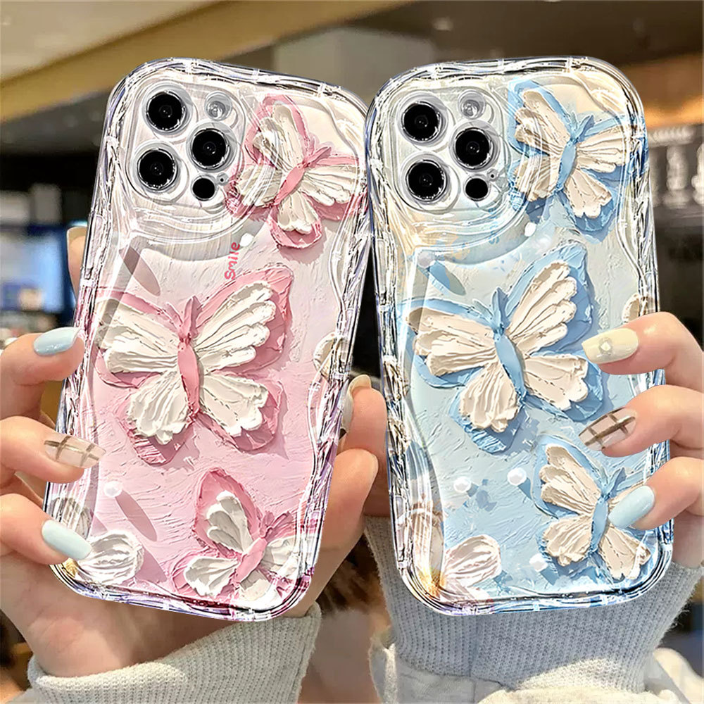 Capa Para MOTO G84 G54 G10 G14 G15 G22 G24 G34 G35 G53 G60 G75 EDGE 50 Ultra E13 E14 Pintura A Óleo-Estilo Borboleta Cas