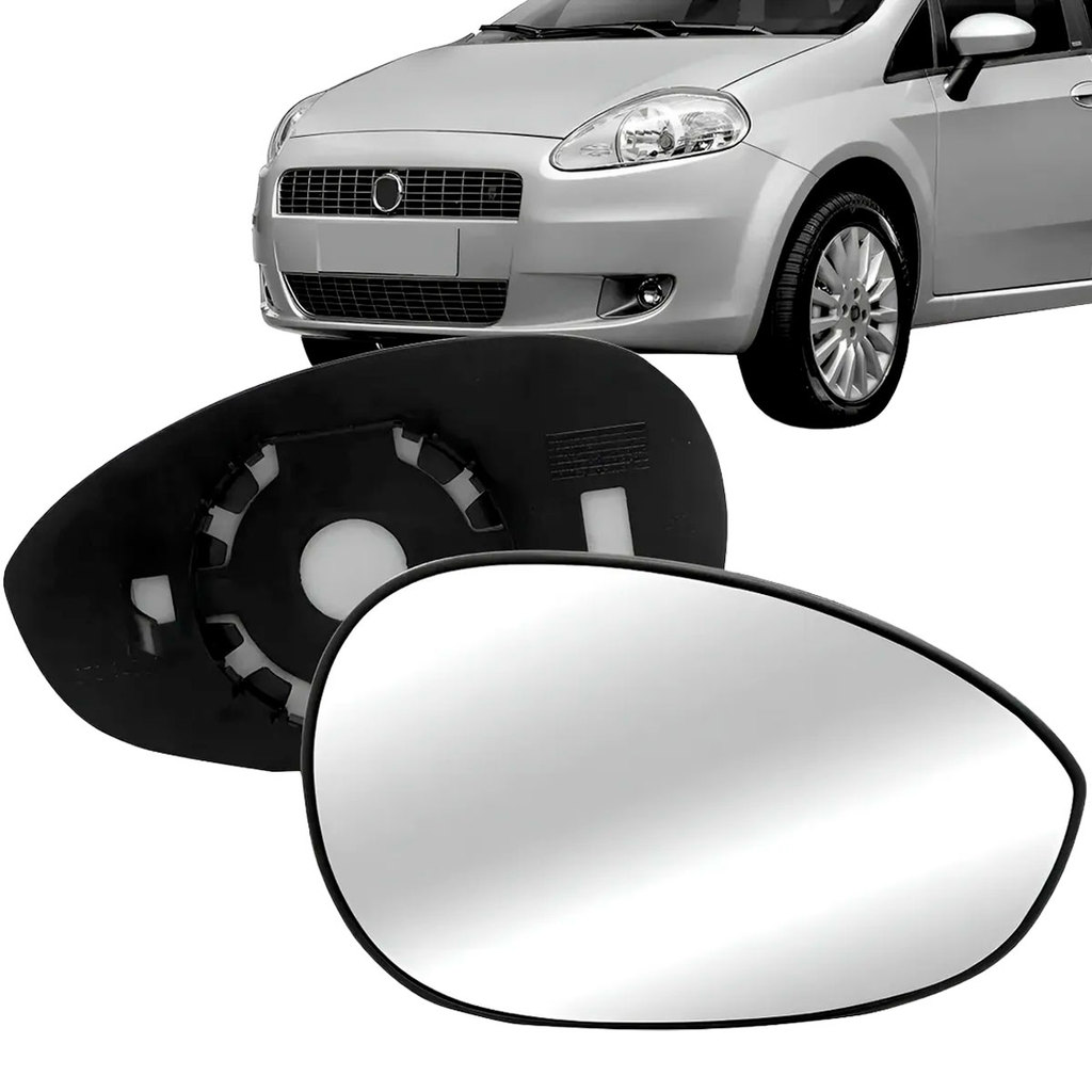 Lente Espelho Retrovisor Punto 2007 2008 2009 2010 2011 2012 2013 2014 2015 2016 2017 Com Placa em Oferta na Shopee