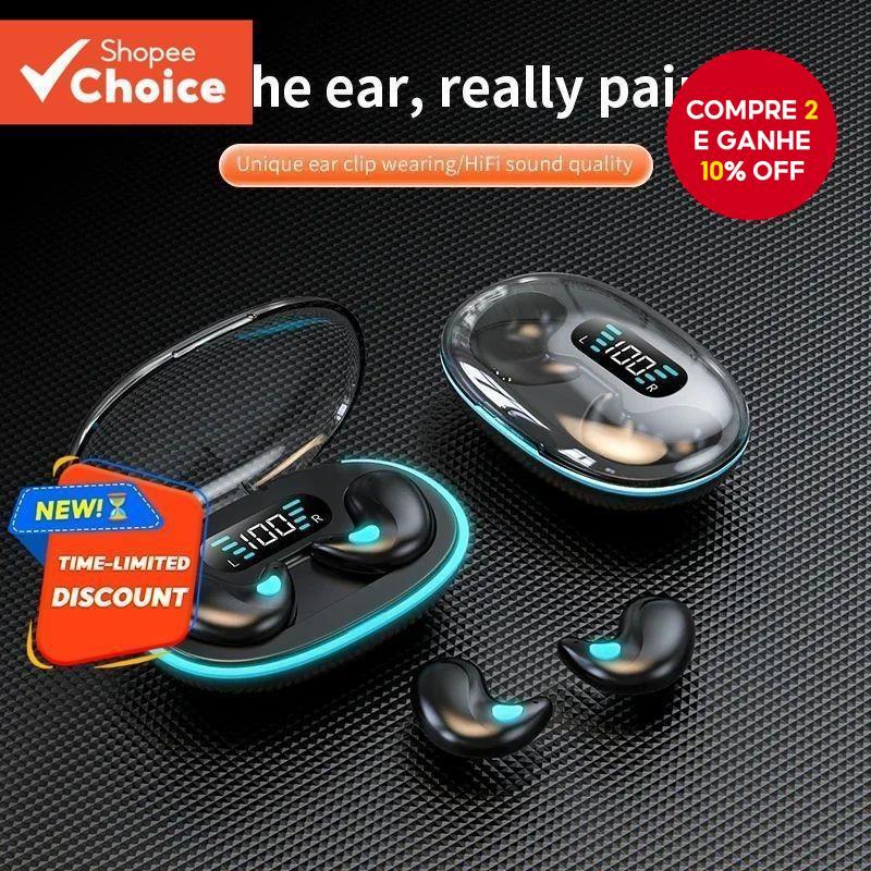 Senbenbao X55 Fones De Ouvido TWS Sleep Sem Fio Bluetooth Display Led HIFI Som Estéreo Fone À Prova D'água Com Cancelame