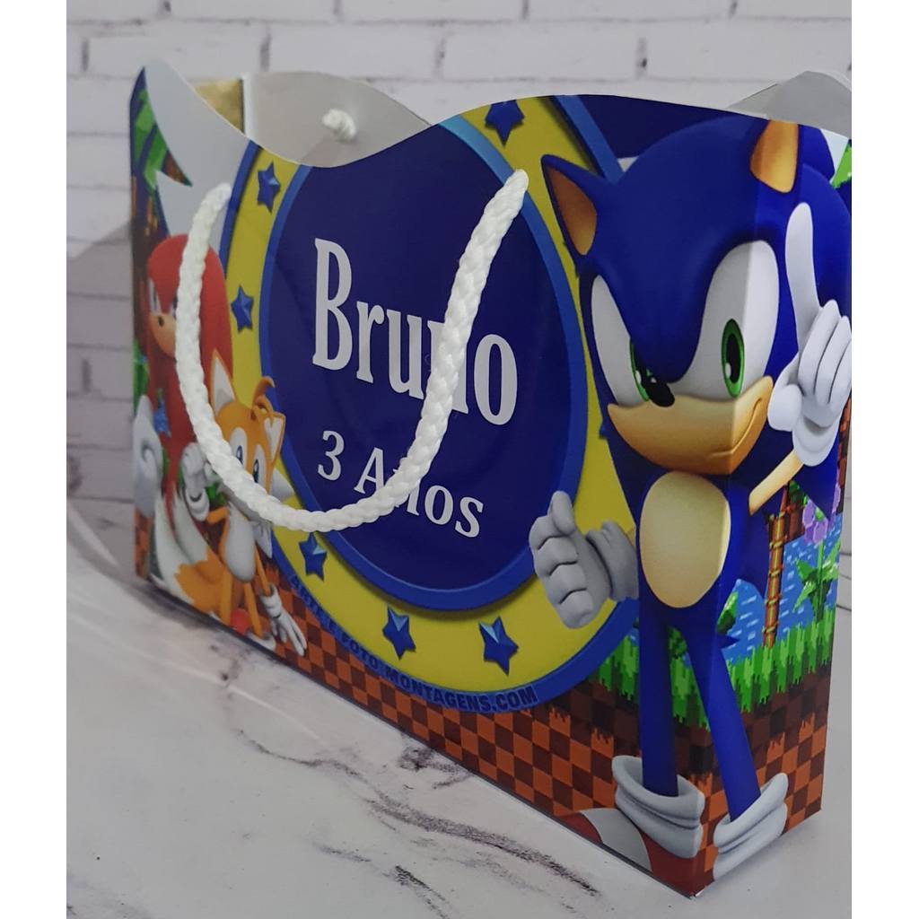 SONIC - PEGUE E MONTE - kit 15 UNIDADES - Sacolinhas Personalizadas SONIC