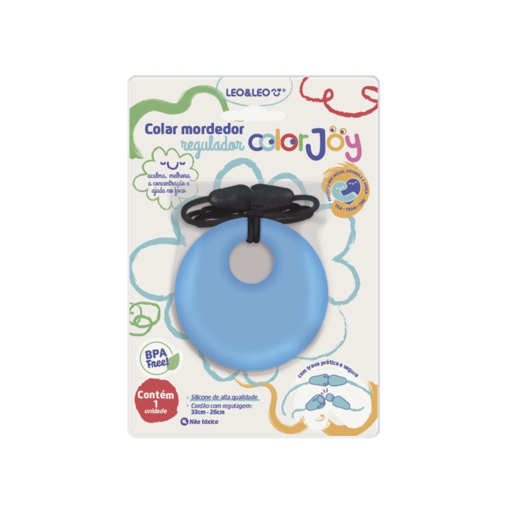 Colar Mordedor Sensorial Color Joy Cores Sortidas Leo&Leo Leonora - 10280