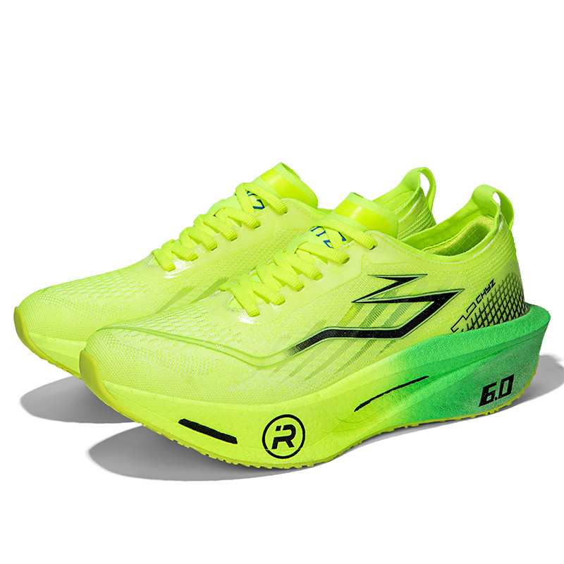 Homens mulheres voando tecido maratona tênis de corrida baixo-Top respirável placa de carbono tênis
