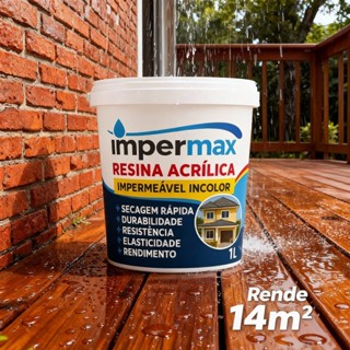 Resina Acrílica Impermax 1L Impermeabilizante e Revitalizadora para Tinta, Parede e Madeira em Oferta na Shopee
