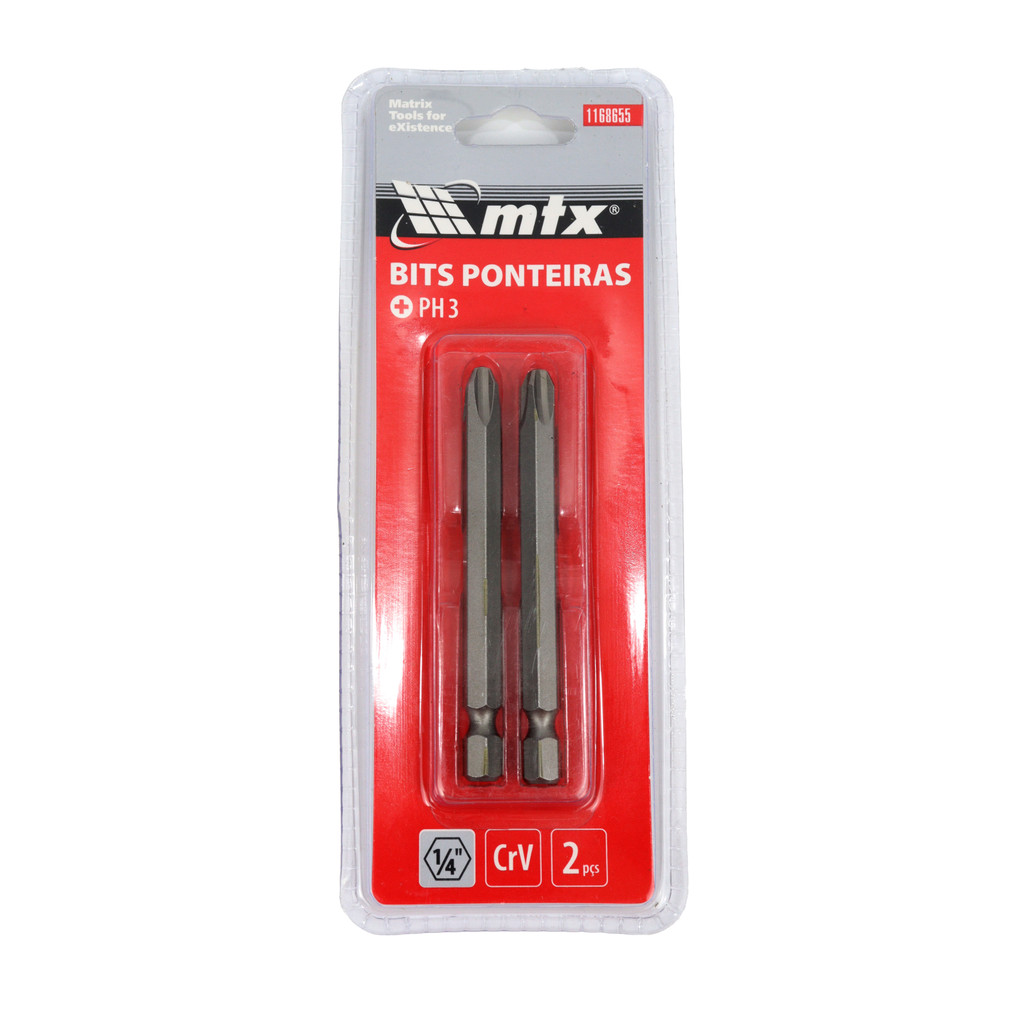 BITS PHILLIPS PH3, CROMO VANADIO, 75MM, 5PCS // MTX em Oferta na Shopee