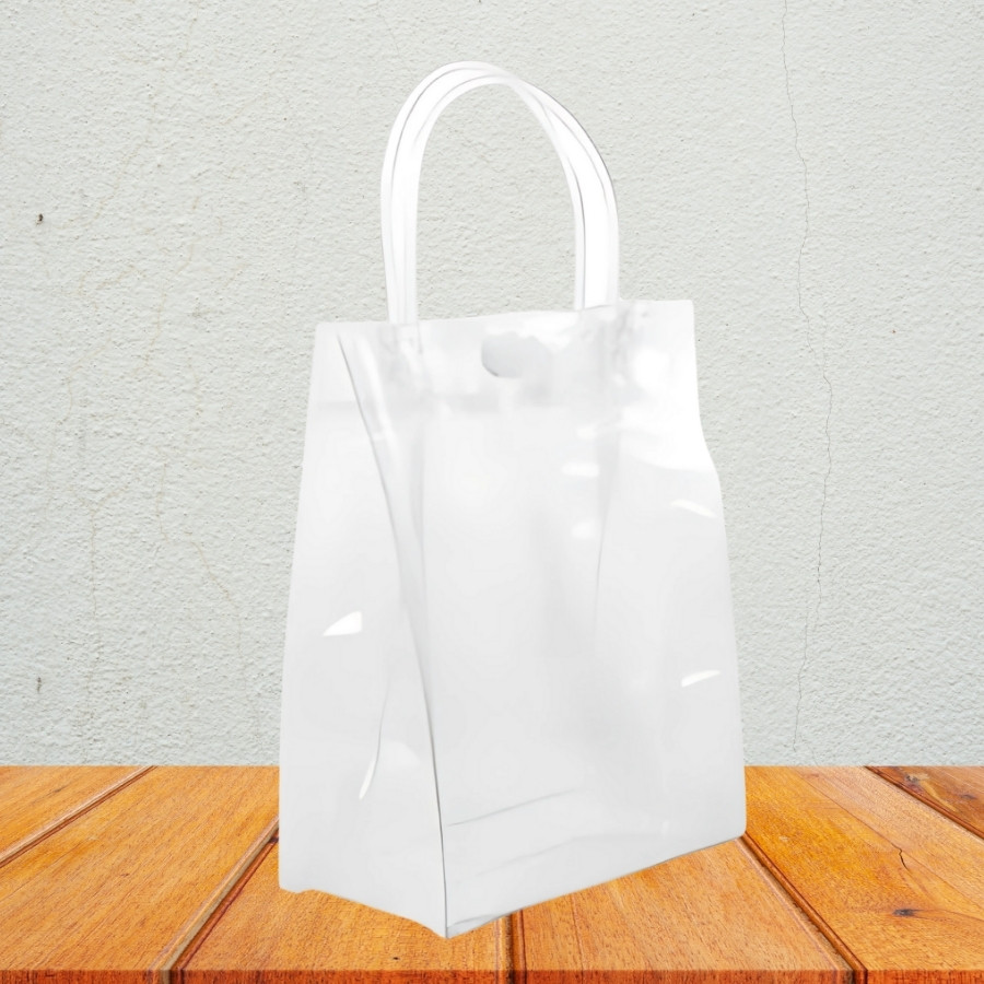 Sacola Transparente Botão - 28x20x8cm - 12 unidades