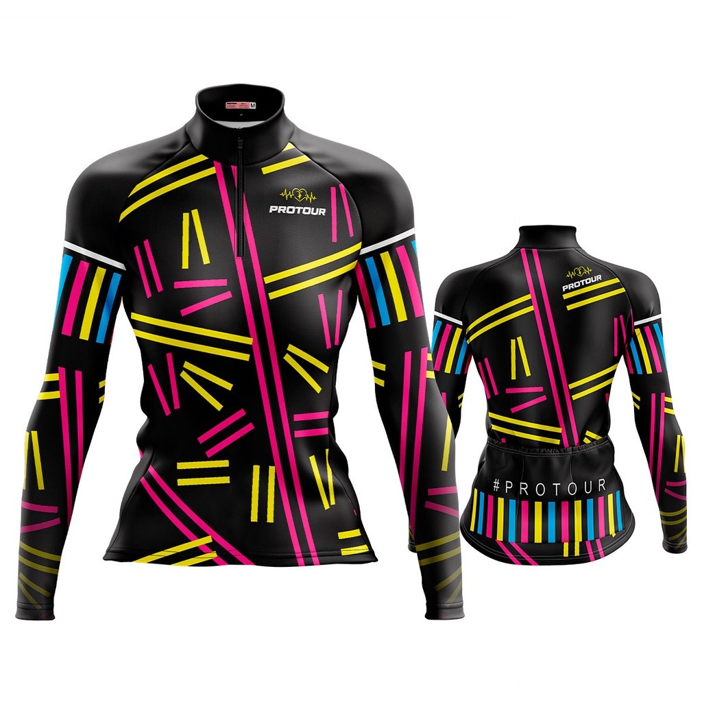 Camisa Ciclismo Mountain bike Feminina Pro Tour Granulado 2.0 dry fit protecao uv + 50