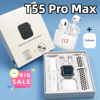 🔥Smartwatch Smart Watch T55 Pro Max With Headphones Set Hot Sale 2 Straps Called Bluetooth Pape em Oferta na Shopee