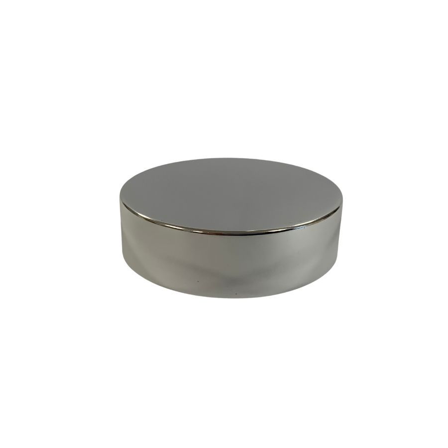 Tampa De Alumínio Para Pote Cilíndrico Reto - Prata - Rosca 52mm - 1 unidade