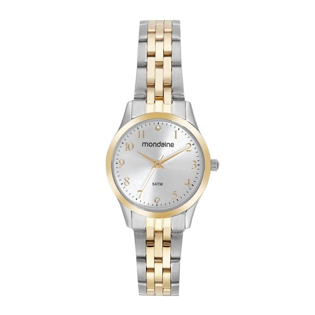 RELÓGIO MONDAINE FEMININO PRATA/DOURADO MINI 32699LPMVBE2