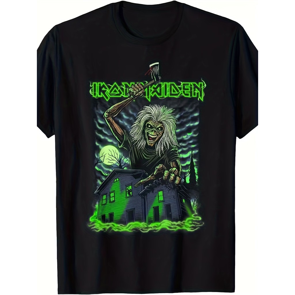 Camiseta Masculina Eddie Horror Filme Ícone Personagem Estampada Confortavel Autentica Estilosa Halloween