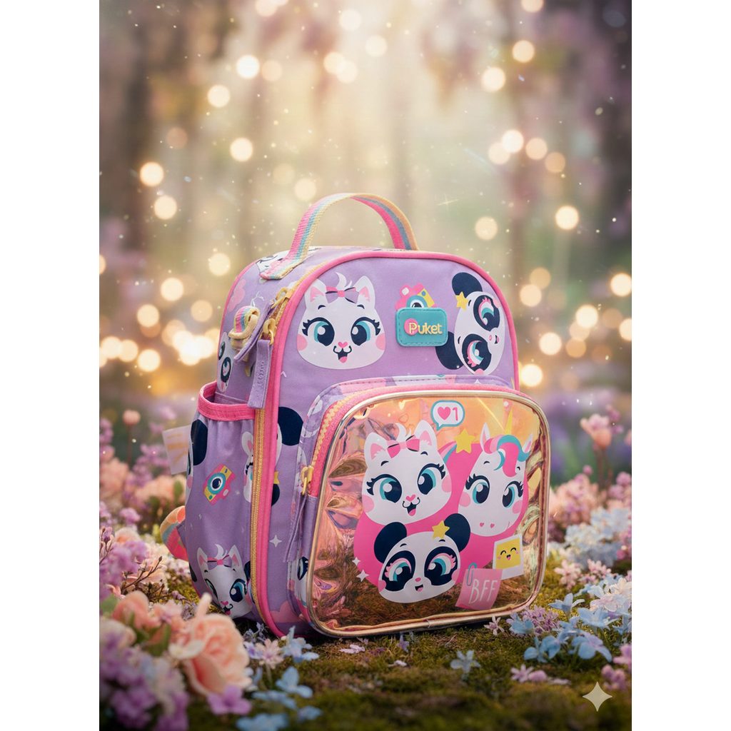 Lancheira Térmica Puket com Bolso Frontal Multibichos Best Friend Forever
