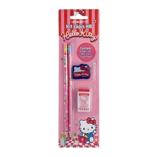 Kit Lápis Hb Hello Kitty 2 Lapis/Apontador/Borracha (Caixa com 24 Kits) Leonora - 71622 em Oferta na Shopee