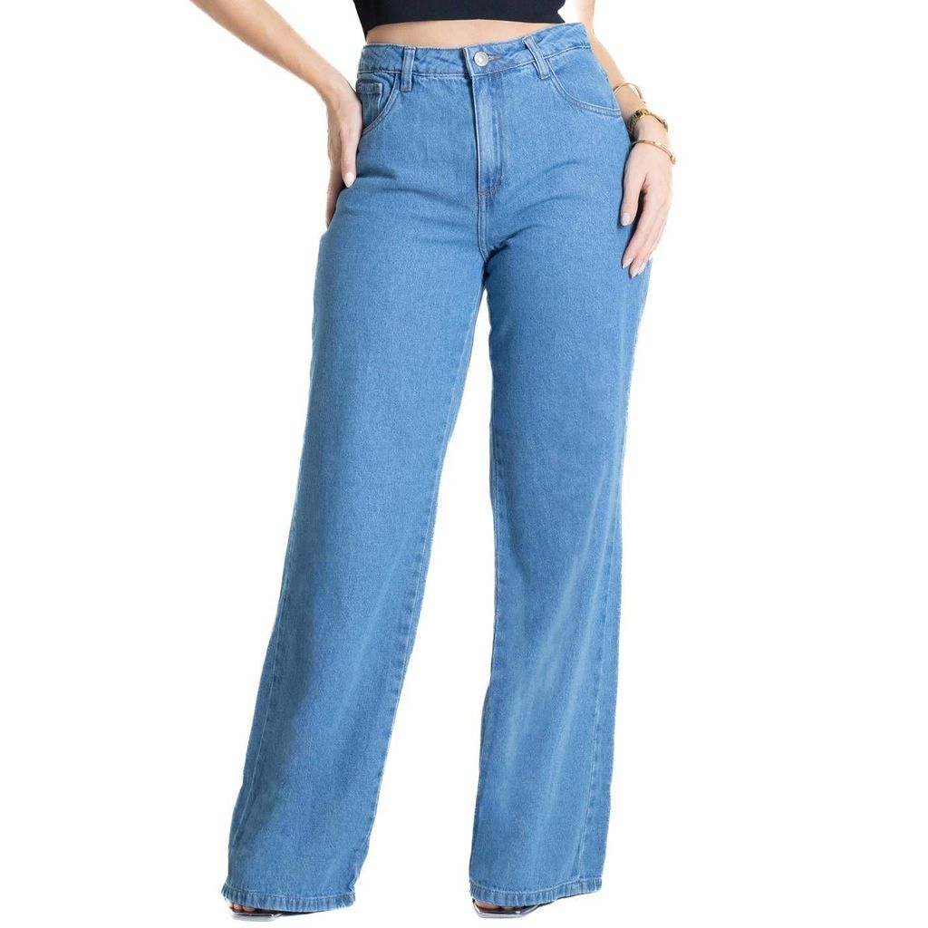 Calça Jeans Sawary Wide Leg - 280367 em Oferta na Shopee