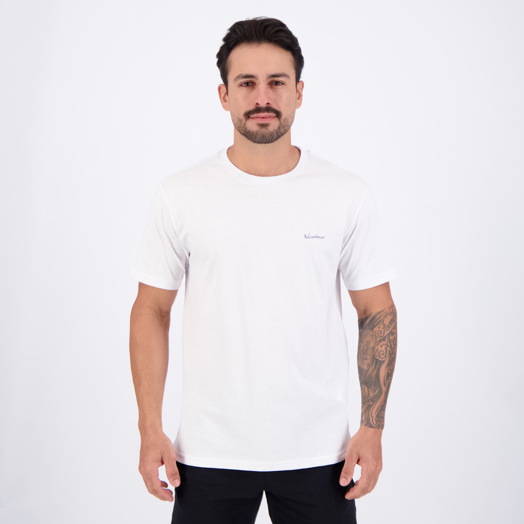 Camiseta Nicoboco Splash Branca em Oferta na Shopee