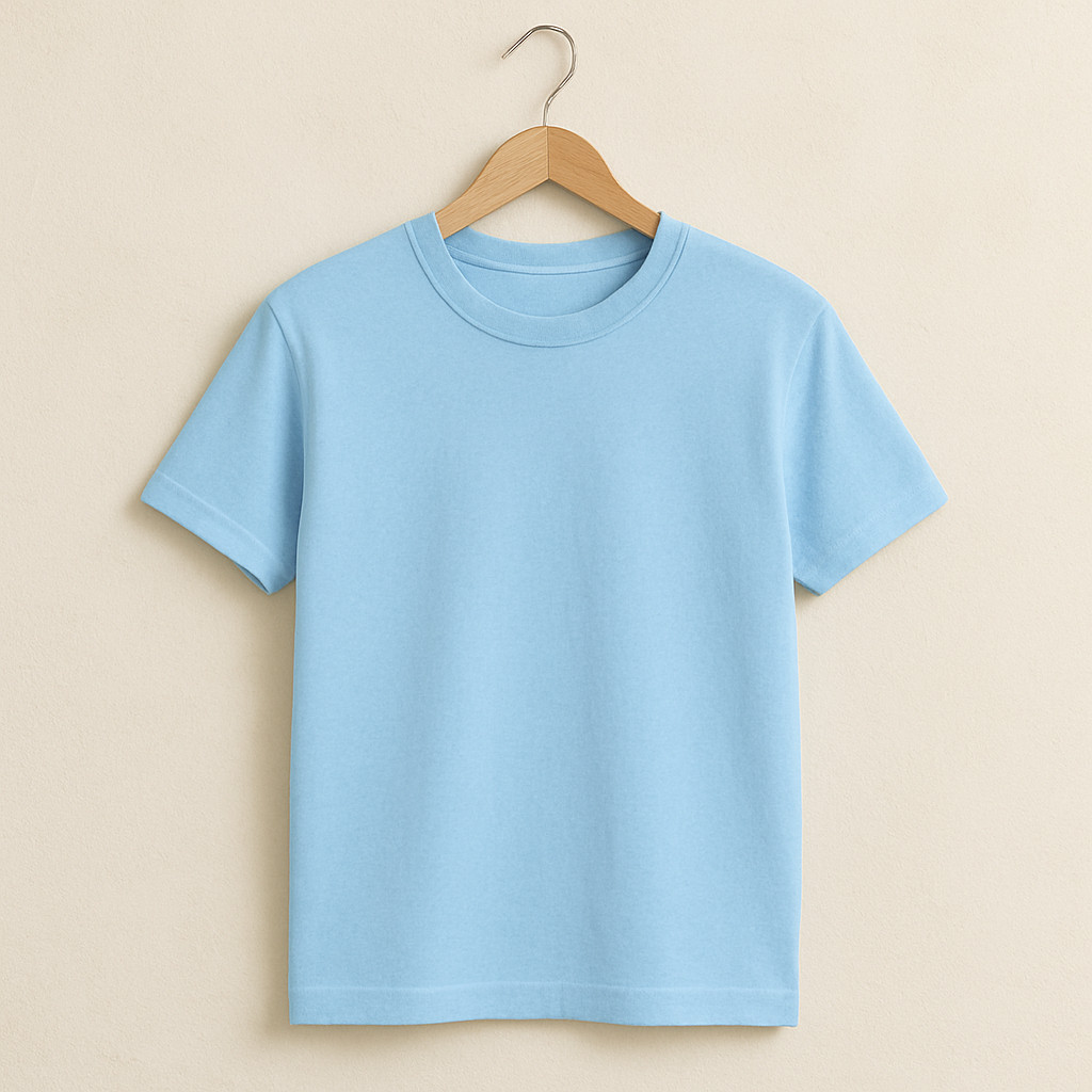 Camiseta Básica Azul Bebê e Outras Cores Vivas 100% Algodão 30.1 Masculina Feminina Unissex em Oferta na Shopee