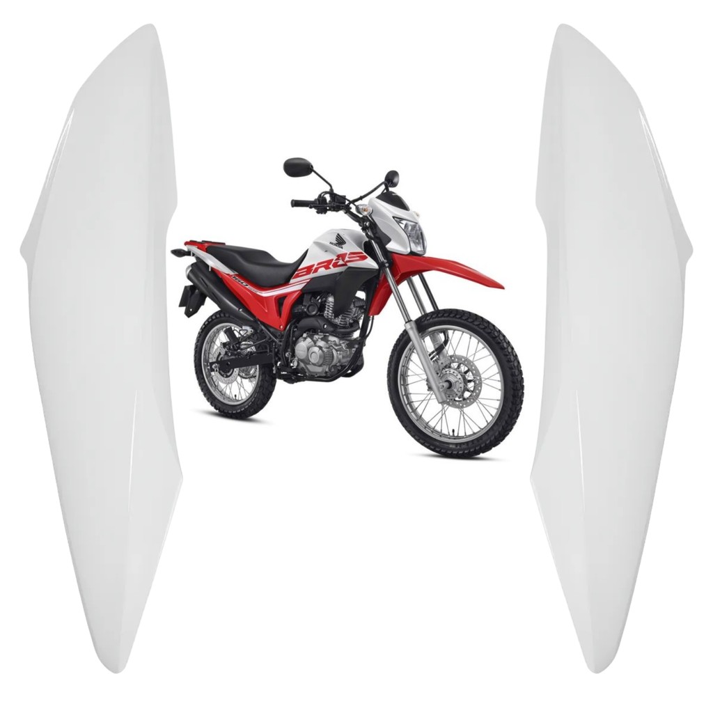 PAR ABA TANQUE ALETA ASA TAMPA LATERAL HONDA NXR BROS 160 BRANCO 2015 - 2019 PARAMOTOS HONDA