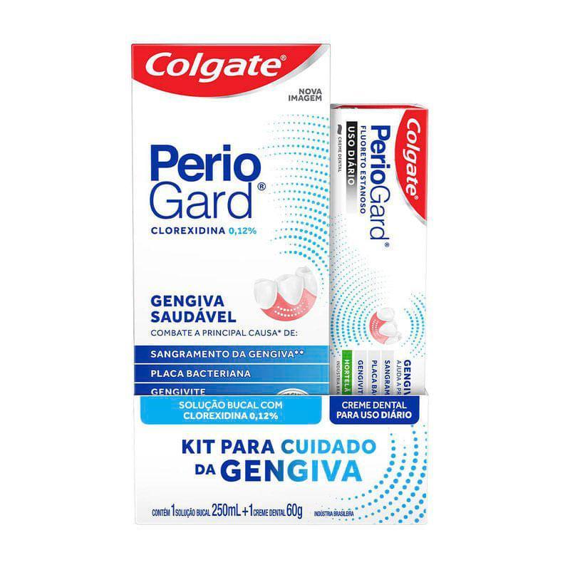 Kit Colgate Periogard Creme Dental Sabor Hortelã 60g + Enxaguante Bucal Sem Álcool 250ml em Oferta na Shopee