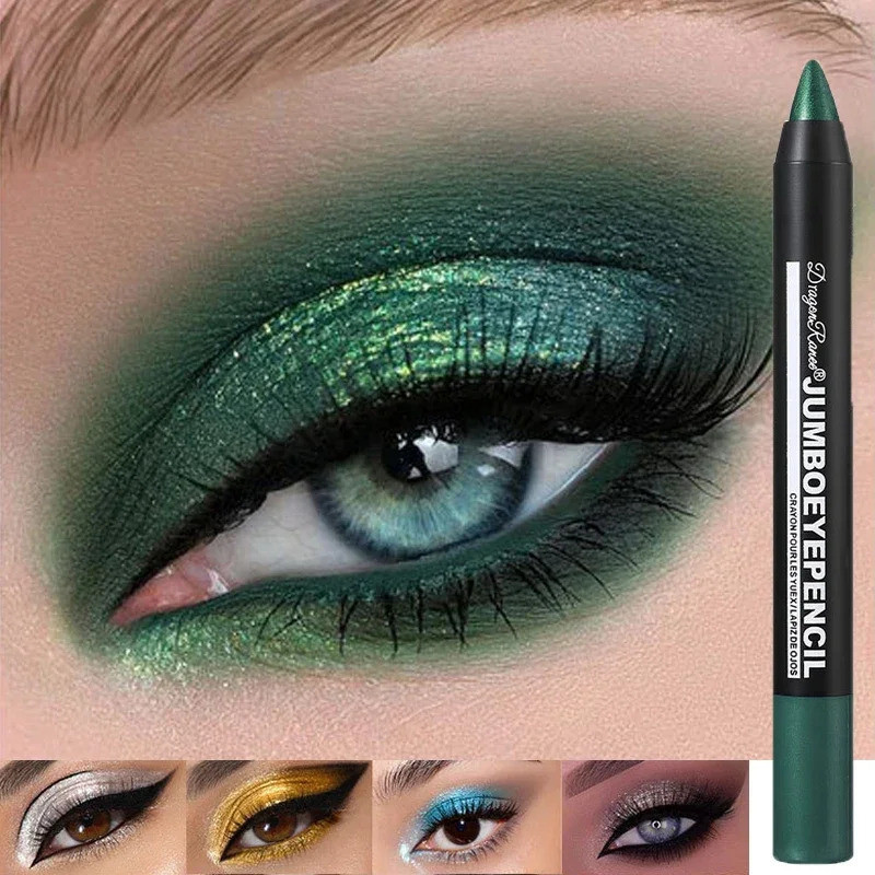 Lápis de Sombra Verde Escuro FCL à Prova d'Água Perolado 12 Cores Iluminador de Olhos Metálico com Glitter D8HU