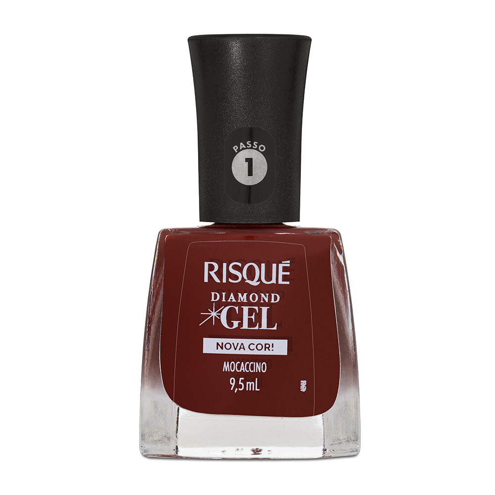 Esmalte Marrom Risqué Diamond Gel Mocaccino Cremoso 9,5 ml em Oferta na Shopee