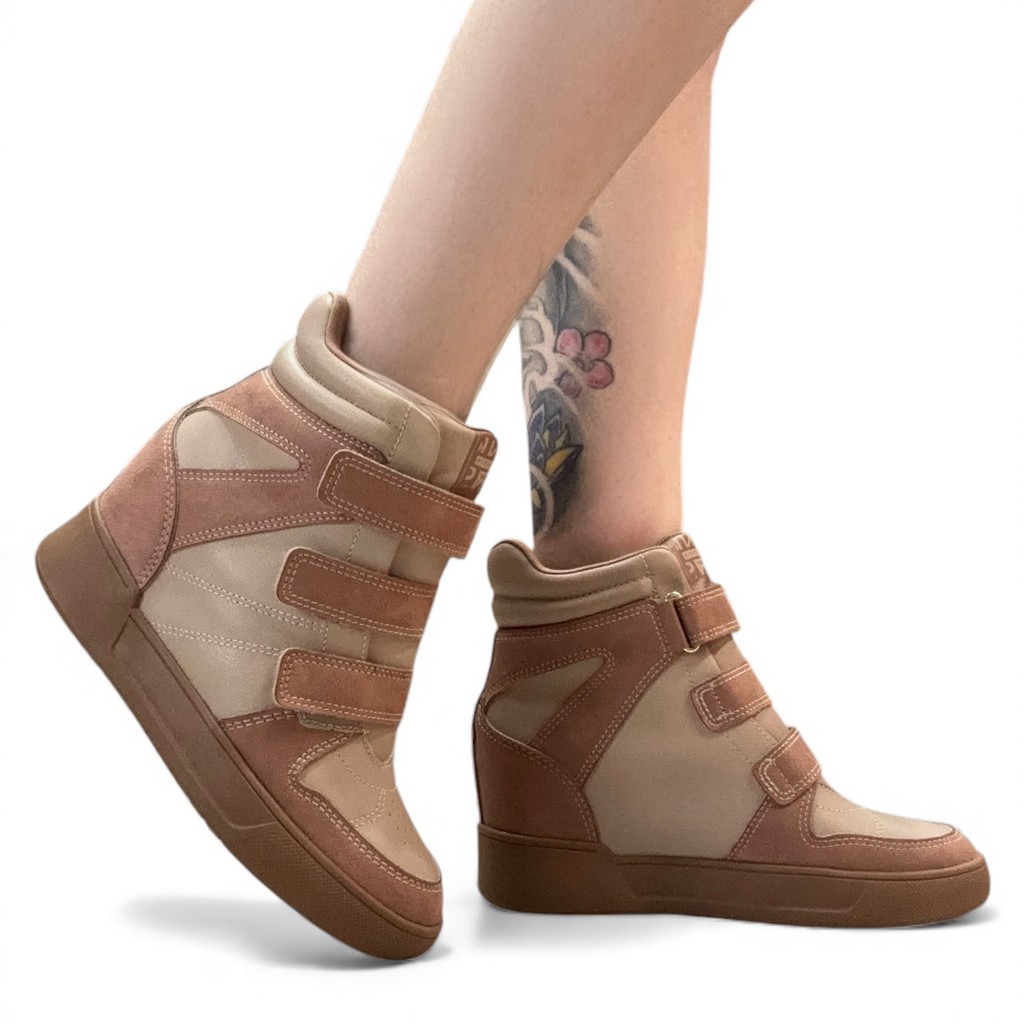 Bota Sneaker Retrô Cacau Bicolor Anabela Embutida Ramarim 2591202-1