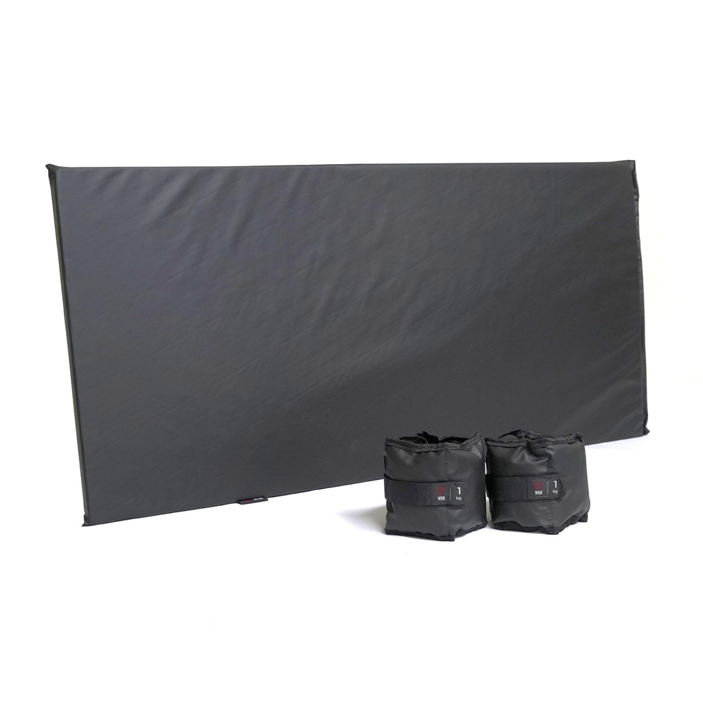 Kit Par Caneleira 1kg + 1 Colchonete Preto 90x42x2 Musculação Ginástica Treino Profissional Academia